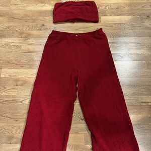 YITTY Red Wide Leg Pants & and Bandeau Top - Women's size Large